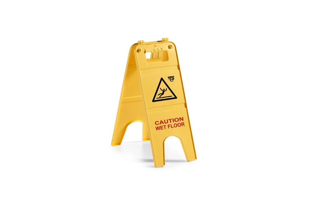 Two Sided Floor Sign 1 - Yellow - With New Patented Fast Hook System