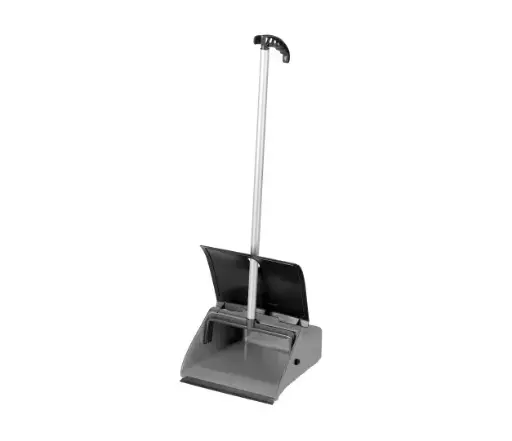 [5636] Clip Dustpan With Lid And Grip - Black 